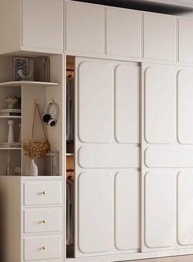 推拉KWU门衣新款224家奶油风0泡芙用卧室现柜代简约小户型大衣橱