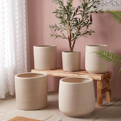 摆高档简约透手工瓷花盆粗陶气大口径室IKM内庭院陶阳台创意绿植