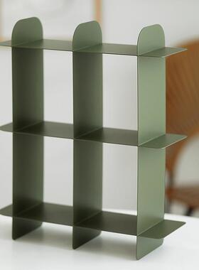 HM2113墨绿色铁艺置物家用茶具杯架面桌杂物收纳架香薰架蜡烛展示