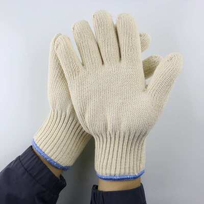 汉盾 HD-GP6625 耐高温全棉针织手套（耐250度 蓝边 均码）