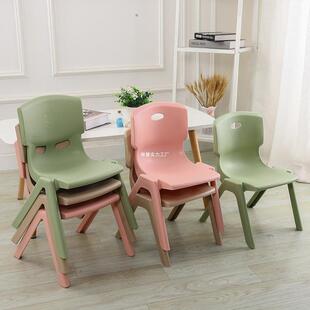 塑料小凳子带背靠椅家用矮凳小号北欧幼儿园熟胶凳子儿童小孩加厚
