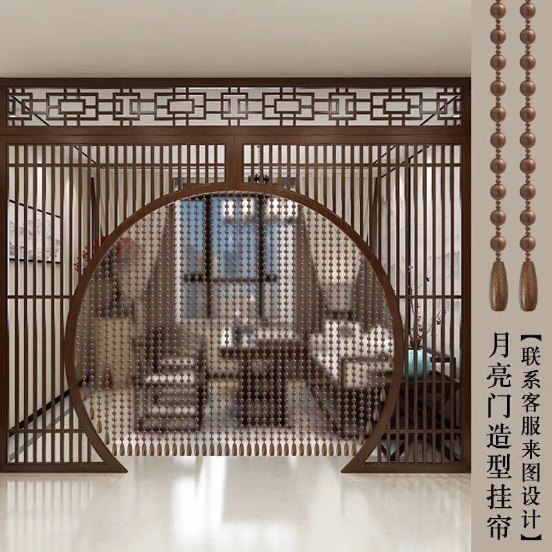 金丝檀木珠帘门帘挂帘隔