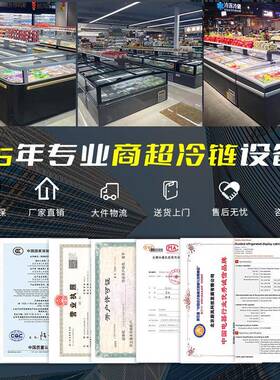 冰超市商冷藏750冷冻柜用冰箱卧式柜保柜鲜节能展示柜直款大视窗