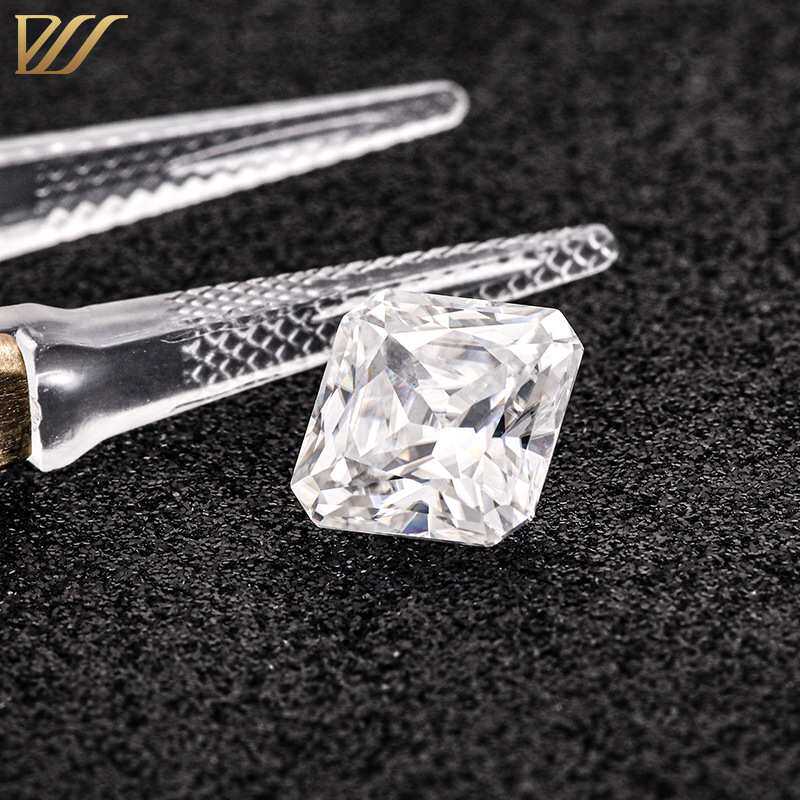 白色正方形雷迪恩切莫桑石 正方倒角GH色莫桑裸钻 一件代发裸石