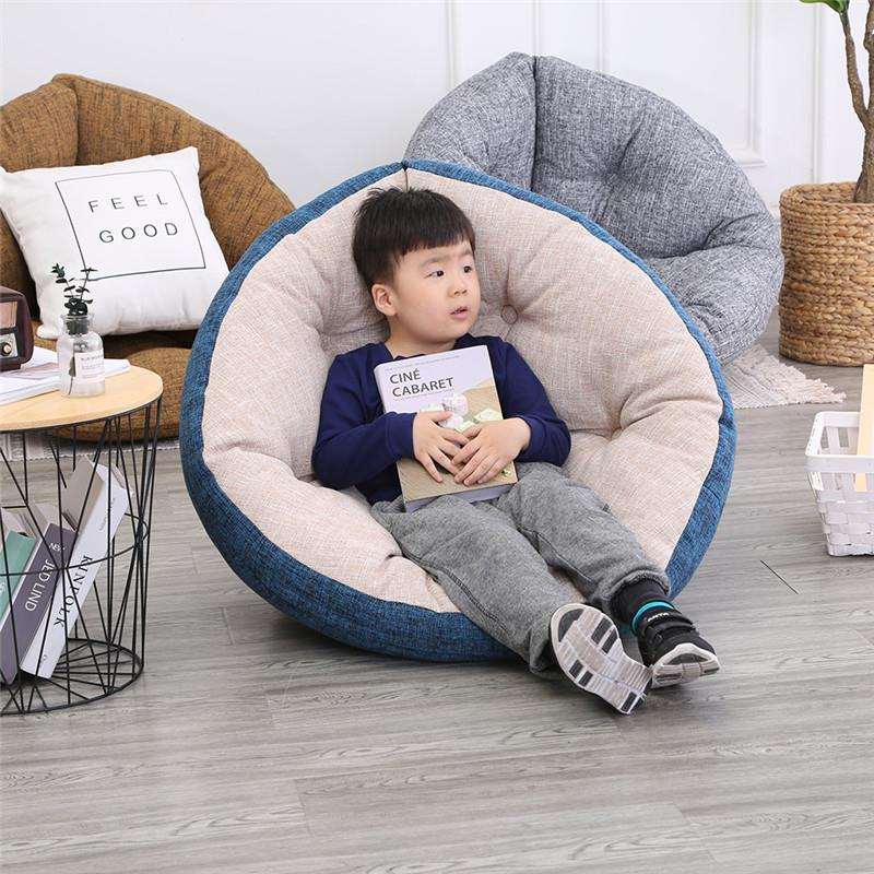 诗宵月帛布艺折叠儿童懒人沙发可爱少女多功能宝宝爬行床头小靠垫