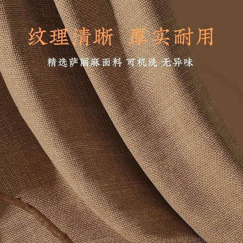 桌布防水圆方台布新中式茶几复古热销纯色书桌餐桌布店铺棉麻