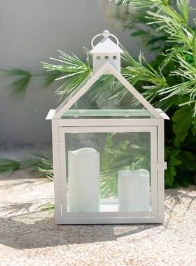 北欧JL210011简约风子款玻璃铁艺风房婚灯蜡烛台园户外庆节日装饰