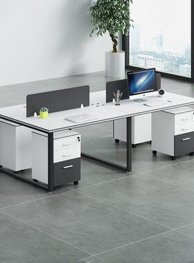现代简约公桌员工位办公室4/6YYBG-BGZ屏风卡座电脑桌人办色白职
