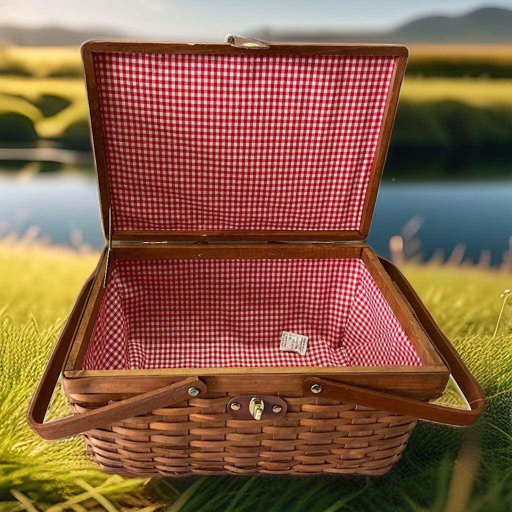 网红野手餐篮5带编织面复盖古收纳手提篮礼品篮子工木片手提篮包