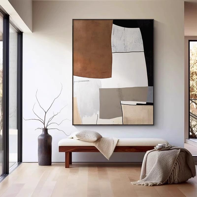 Wabi-Sabi风格沙发背景墙装饰画入口大厅过道挂画高端抽象Normcor