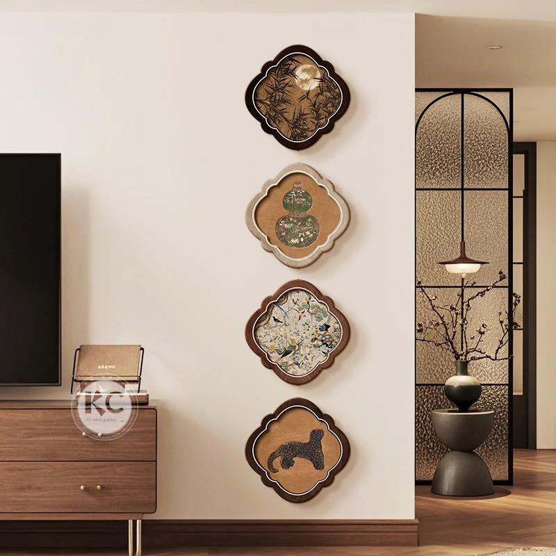 中世纪风格大门入口装饰画宋代美学客厅电视背景墙挂画走廊过道壁