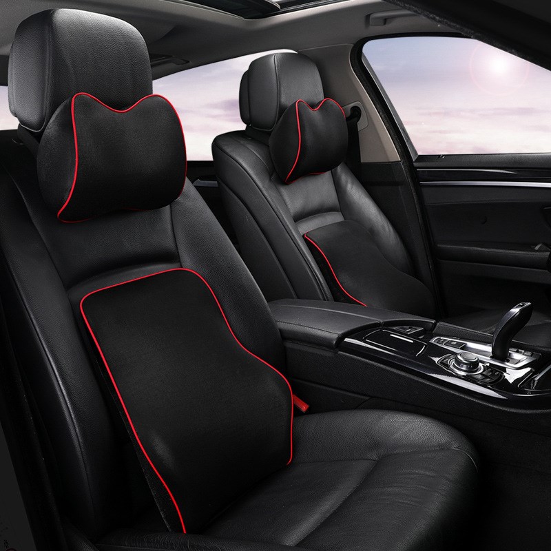 PYP亮丝款记忆棉汽车头枕腰靠 四季新款慢回弹绵枕内饰品用品