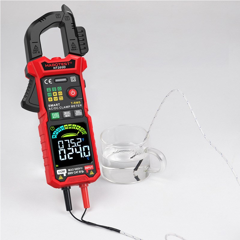 华博精测HT205D数字钳形表交直流600A多功能电工维修万用表钳型表
