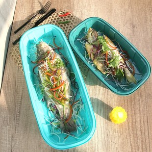 一次性长方形塑料餐盒加厚小碗菜川湘菜快餐饭盒外卖清蒸鱼打包盒