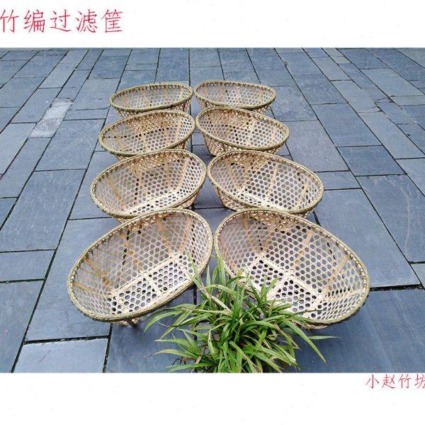 竹编过滤筐特色手工艺地区民间特色手工艺漏浆过滤篓清洗漏水篮