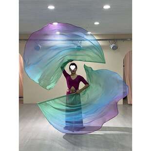 新款旗舞蹈道具教堂表演服饰190×140赞美渐变旗帜多色配伸缩棍