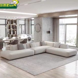 意式极简轻奢科技布现代简约大户型贵妃直排耐磨布艺转角L型沙发