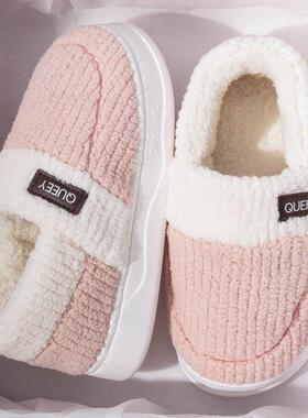 鞋踩23258屎感拖鞋女冬棉季2025新款包跟毛绒保暖月厚子鞋底防滑