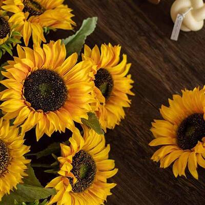 次日达日葵仿真花假花单朵太阳花居室内舞蹈具手持道花插花向仿生