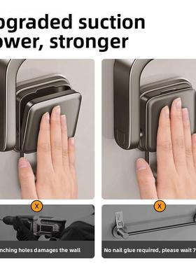 次日达德置国盘免打孔巾吸架卫生间物架浴室折叠毛毛巾杆洗手间收