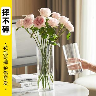 次日达亚克直力防插摔花瓶水养水培花厅富贵竹透明筒亚克力鲜花装