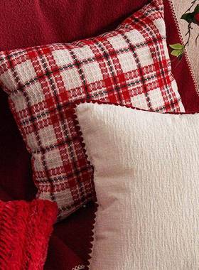 喜年庆婚红色新围复古抱bz020枕轻奢高级感靠垫抱结枕套客氛厅沙