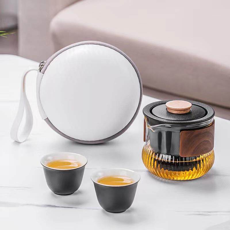 旅行茶具套装便携式包一壶二杯快客杯车载功夫户外随身游泡茶壶