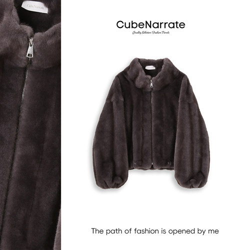枋叙【焦糖山】 百搭毛毛领拉链外套CN1224X089