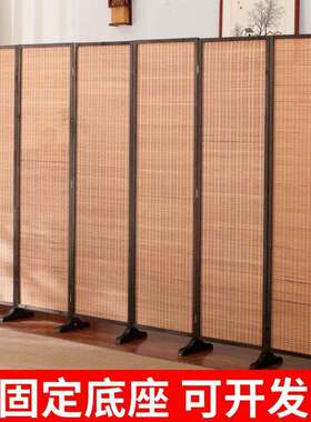 日式竹子屏风客厅卧室遮挡移动折叠隔断墙家用折屏挡板酒饭店平y*