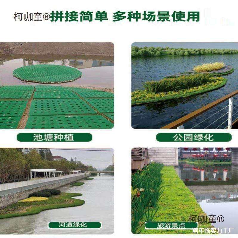 聚酯纤维水生植物聚酯浮纤维多孔水生床维生湿地生态浮岛浮麦太保