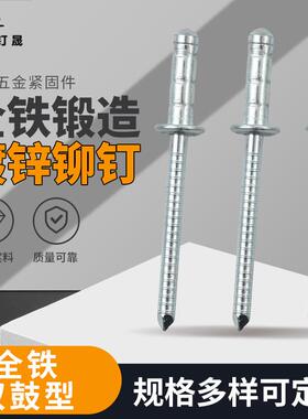 铝铁多鼓型抽芯铆钉GB12618多鼓双鼓抽芯拉铆钉4mm圆头抽芯铆钉