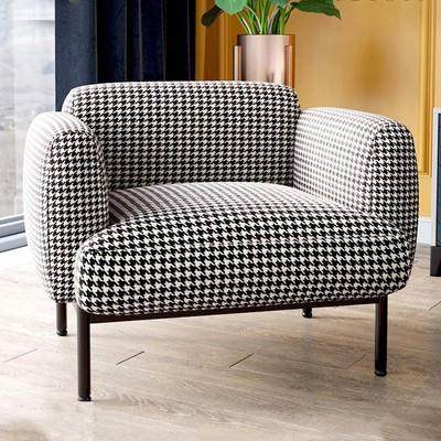 美式简约千鸟格棉麻客厅阳台布艺沙发椅设计师单人靠背扶手休闲椅,畜牧/养殖物资,畜牧/养殖器械,淘宝优惠券,粉丝福利购,淘宝优惠卷