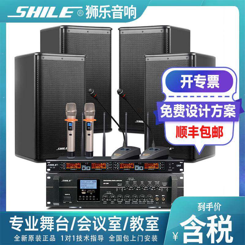 狮乐AV106/BX110专业会议室壁挂音响套装培训舞蹈室音响全套设备