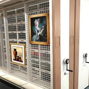 博物馆密集柜古董文物柜油画瓷器存放柜手摇移动货架铁皮柜