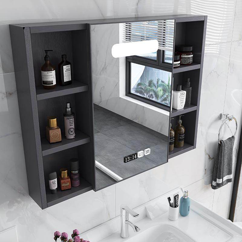 简约轻奢浴室镜柜带置物架镜子卫生间镜箱洗手间挂墙式储物碳纤维,畜牧/养殖物资,畜牧/养殖器械,淘宝优惠券,粉丝福利购,淘宝优惠卷