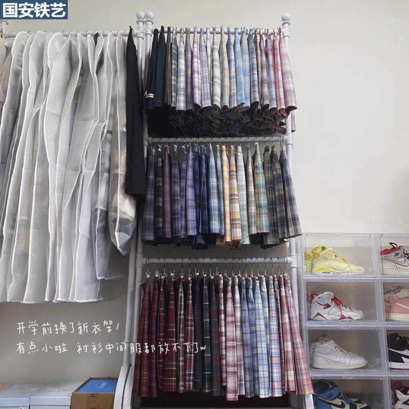 女装服装店货架展示架童装落地挂衣架JK制服格裙架子超短裙陈列架