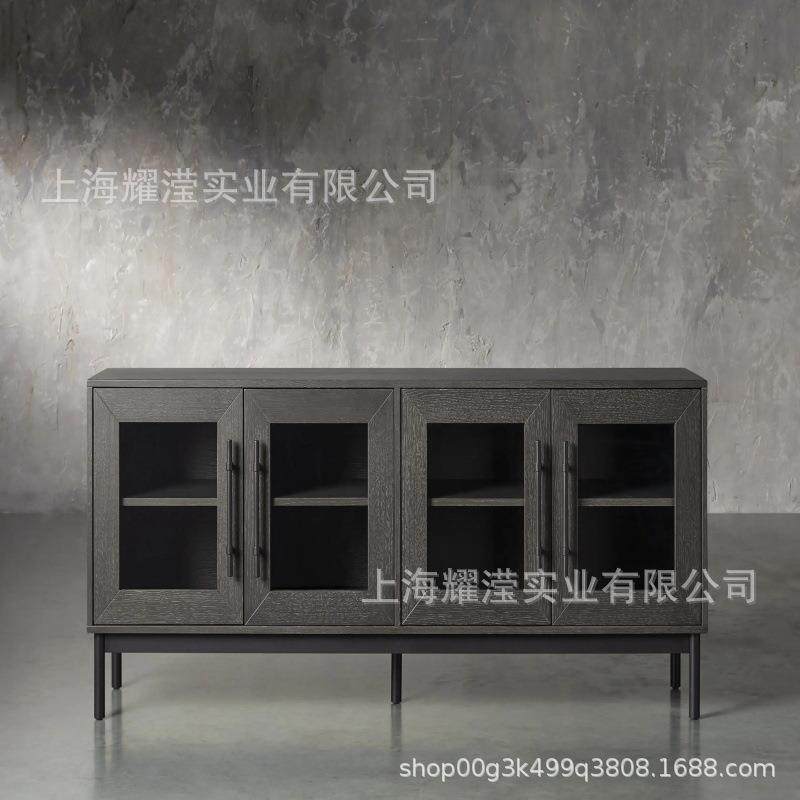 北欧简约家具轻奢复古实木橡木电视柜客厅法式收纳柜储物餐边柜