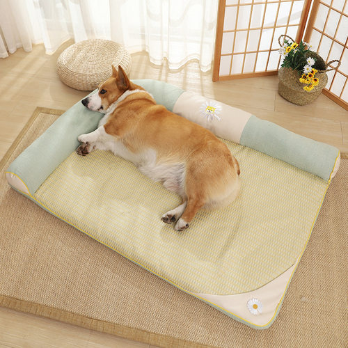 华元狗窝四季通用宠物床 凉席柯基夏天凉窝宠物用品夏季狗床垫子