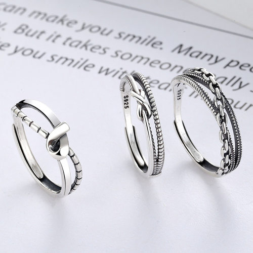 云潮轩s925链条双层镂空设计日韩风东大门高级感潮流小众嘻哈指环