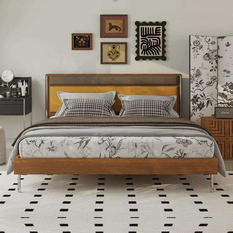 2025新款法式美式复古实木双人床1米8主卧床布艺金属线条大床婚床,电子元器件市场,其它元器件,淘宝优惠券,粉丝福利购,淘宝优惠卷