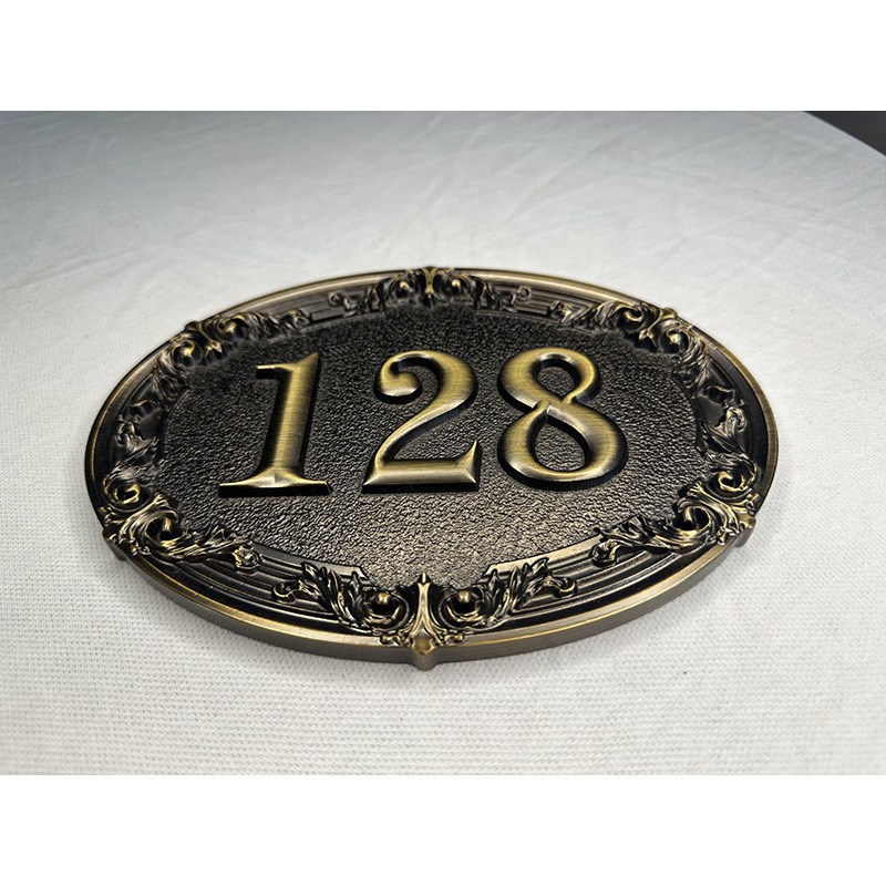 定制门牌金属家用住宅酒店企业铭牌铝合金门牌号创意欧式复古