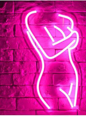 LED霓虹灯女模特亚克力壁画柔性霓虹灯带装饰照明灯5vUSB供电