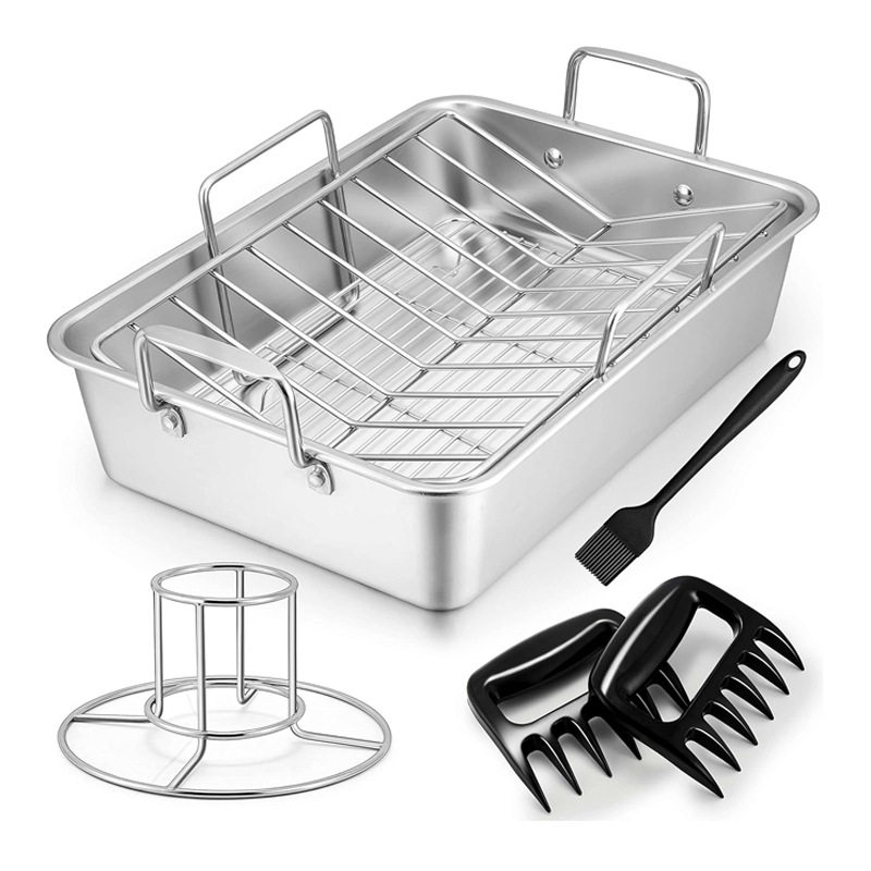 不锈钢烧烤盘套装 带烤架分肉爪油刷 烧烤烘焙工具组合,户外/登山/野营/旅行用品,野餐餐具,淘宝优惠券,粉丝福利购,淘宝优惠卷