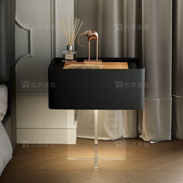 极简轻奢高级感床头柜实木亚克力带灯智能床边柜简约卧室收纳柜子,住宅家具,智能床头柜,淘宝优惠券,粉丝福利购,淘宝优惠卷