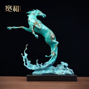 纯黄铜马摆件客厅酒柜电视柜玄关家居中式工艺礼品送礼物书房摆件