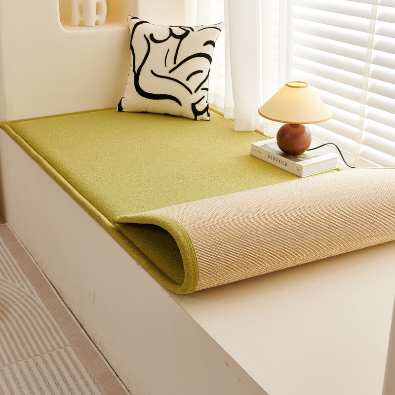凉竹泰迪绒双面飘窗垫窗台垫子2023新款四季通用纯色阳台垫子加厚