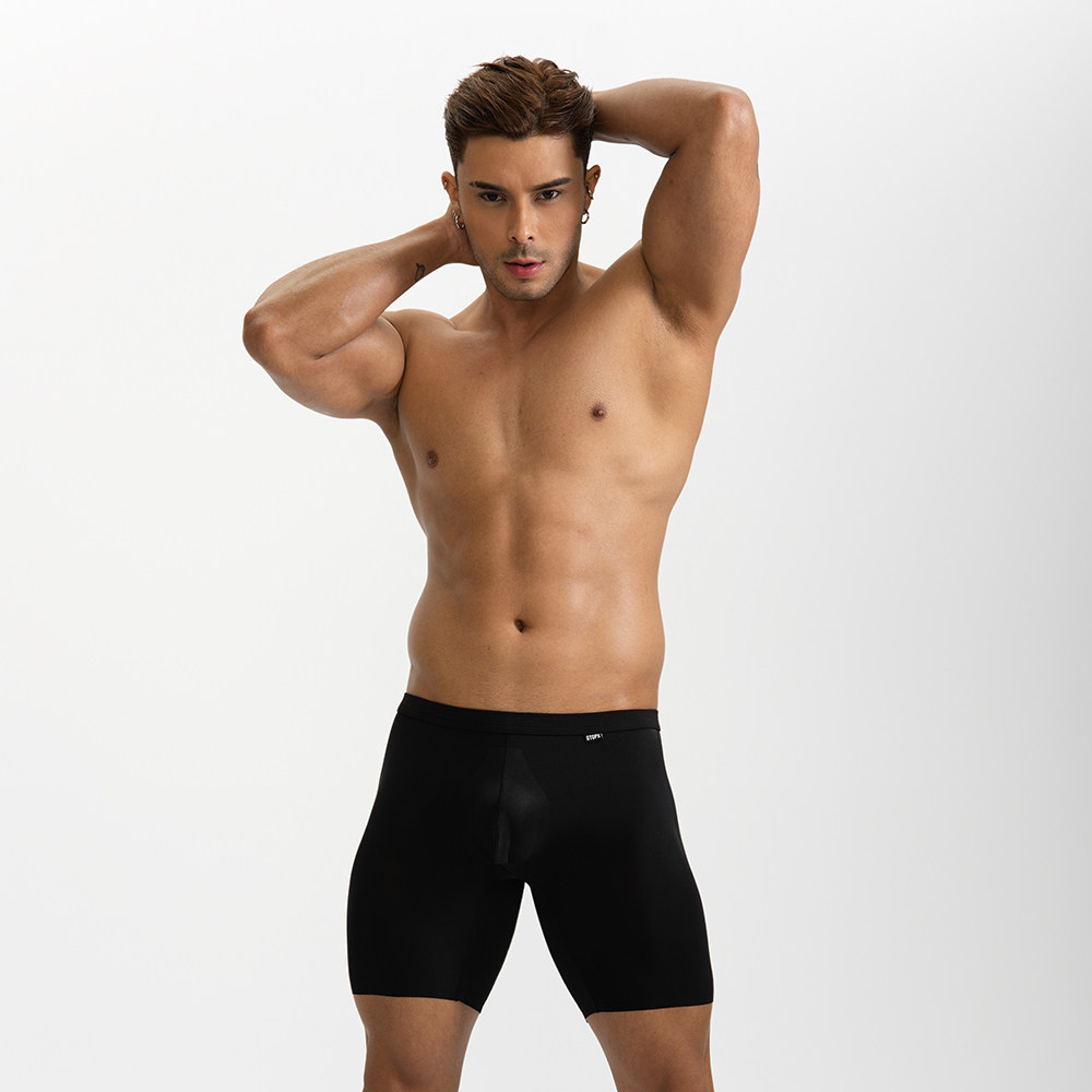 GTOPX MAN男士长款防摩腿运动四角平角裤 薄款冰丝U凸丝滑内裤,女士内衣/男士内衣/家居服,男平角内裤,淘宝优惠券,粉丝福利购,淘宝优惠卷