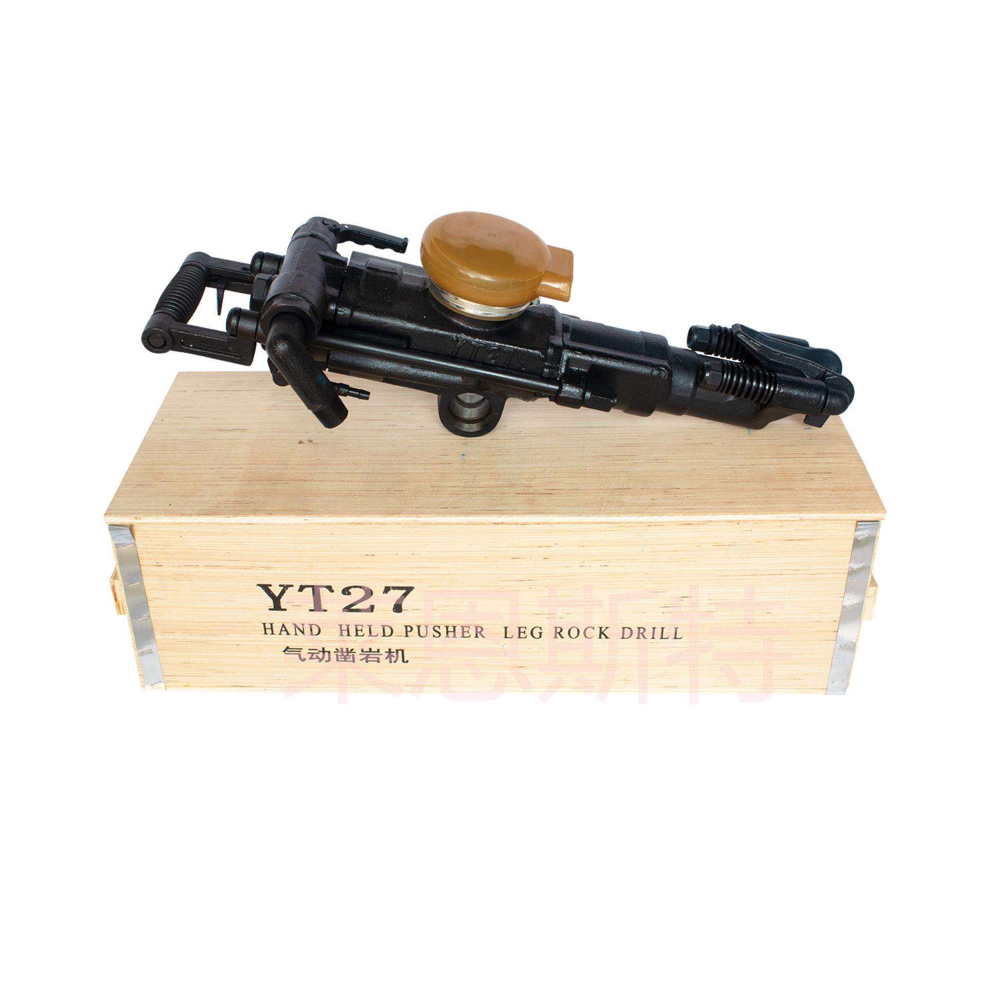 YT27气动凿岩机（黑）手持气腿式岩石打孔风动冲击破碎镐