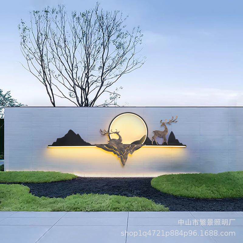 新中式户外节能防水景观灯室外庭院别墅花园院子围墙景墙装饰壁灯