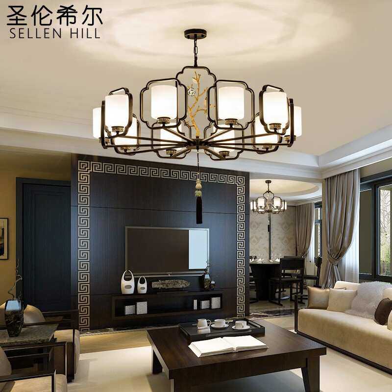 新中式吊灯大气家用客厅现代简约中国风仿古卧室书房间复古餐厅灯